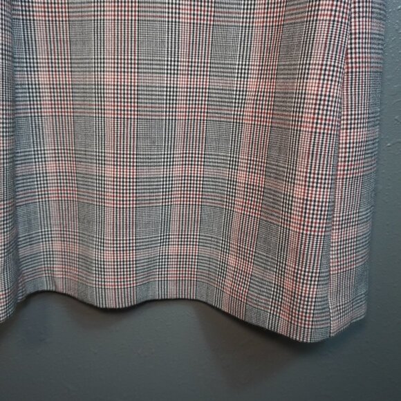 H&M Womens Plaid Red Black And White Short Sleeve Herringbone Dress Size 6 - Picture 3 of 6